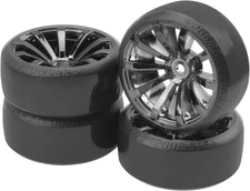 ShareGoo RC 1/10 Drift Tires W/Plastic Wheel Rims 12mm Hex Compatible Black 