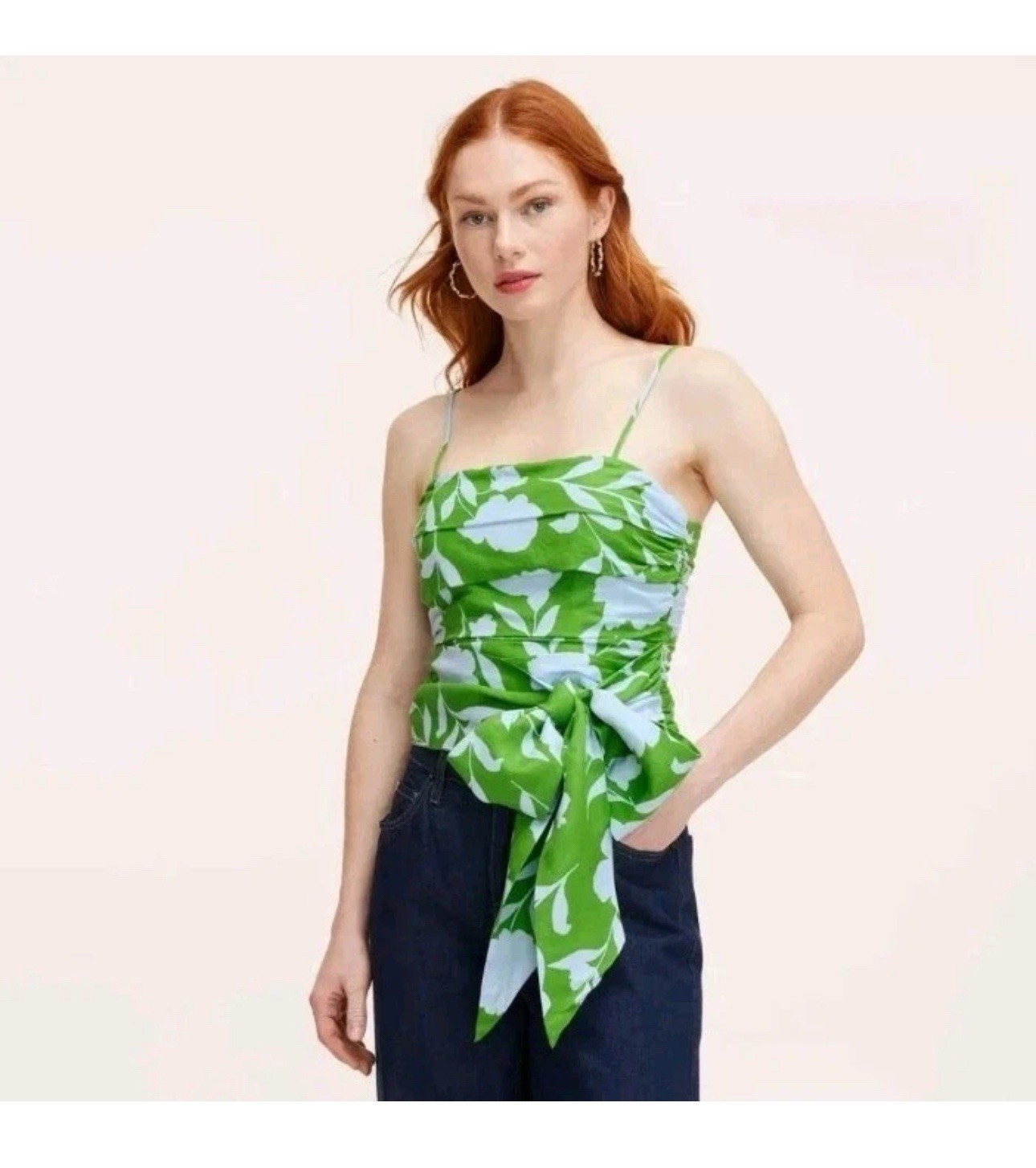 Kate Spade New York x Target  Women's Classic Rose Ruched Linen Top-XS- NWOT