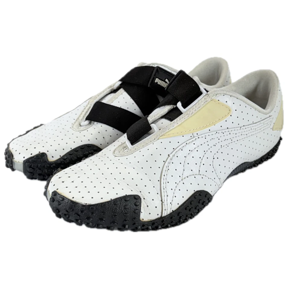 Puma Mostro Perforated Leather Women Sneakers Size 7 White Black 341953 03 Y2K - Image 2 of 4