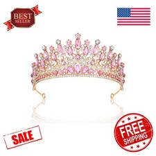 CAVETEE Pink Tiara Crown for Girls Women Princess Birthday Pageant