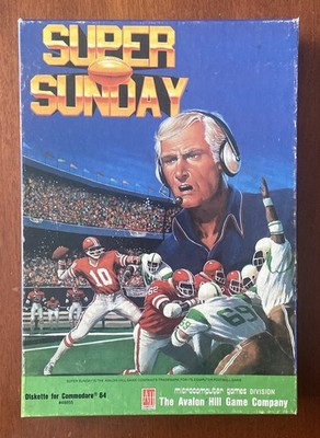 Super Bowl Sunday 1985 Diskette For Commodore 64 Complete In Box