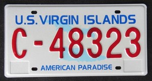 US VIRGIN ISLANDS - ST CROIX - CARIBBEAN ISLAND license plate 1992
