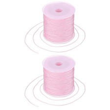 2 pcs 0.8mm String for Bracelets, 44 Yards Beading Thread Light Pink 