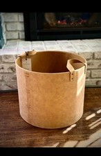 NIB! 16" Large Faux Leather Storage Bin Camel Brown, Hearth & Hand with Magnolia
