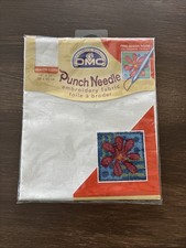 Punch Needle Weavers Cloth Embroidery Fabric 14x28 White Woven