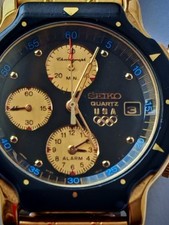 Seiko Chronograph 7T32 6C19 Official Supplier 1992 U.S.A Olympic Team 36 USC 380