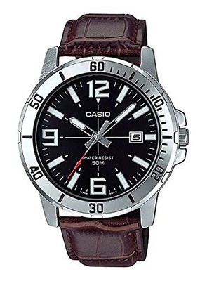 Casio MTP-VD01L-1B Analog Quartz Watch Black Dial Stainless Steel Band New