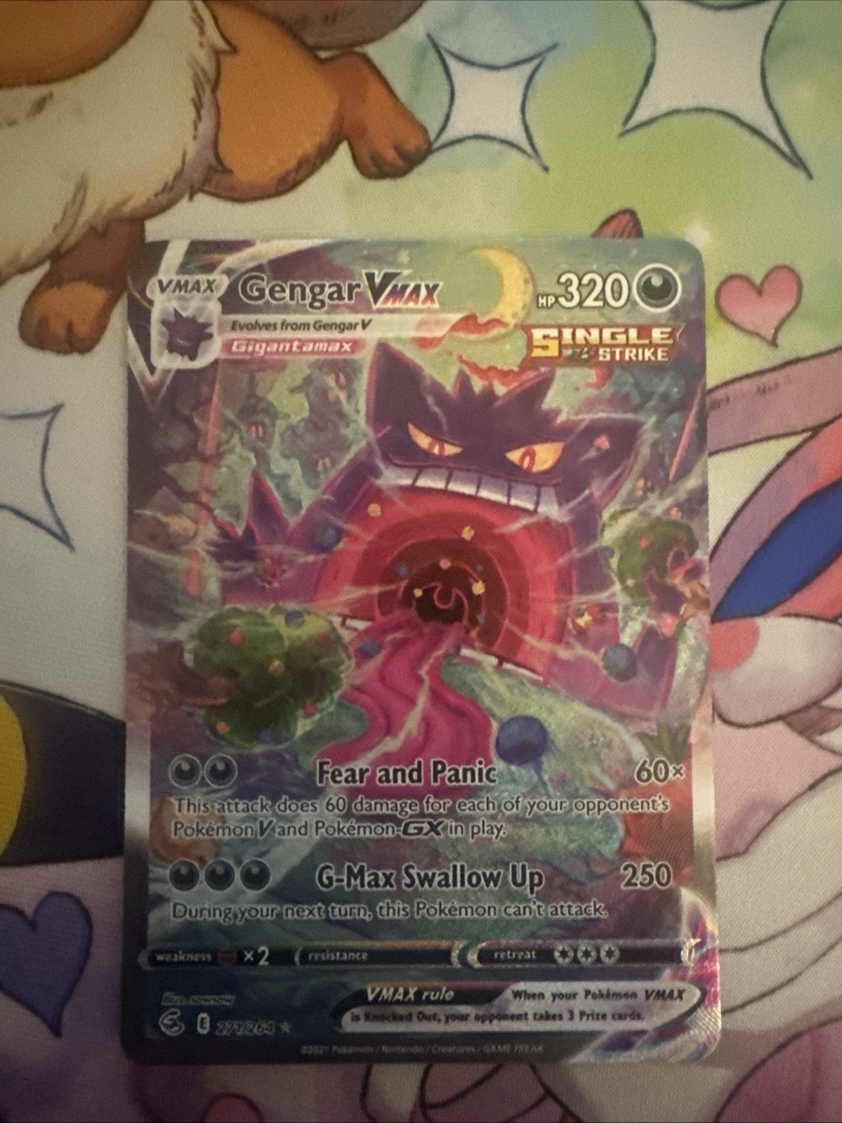 Gengar VMAX (Alternate Art Secret) 271/264 Swsh08: Fusion Strike Holo NM
