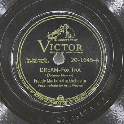 FREDDY MARTIN Dream / Ev'Ry Time VICTOR 20-1645 VG 78 1944 Easy Listening  10''