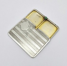 ANTIQUE STERLING SILVER SLIDE STAMP CASE Birmingham 1912