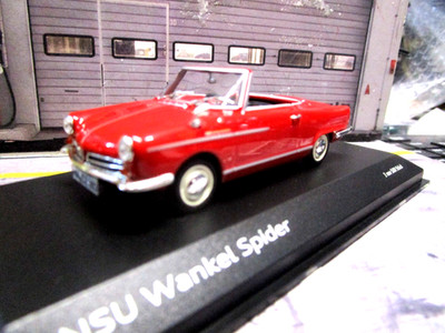 NSU / AUDI Wankel Spider Cabrio rot  1964   1967 Minichamps Dealer 1:43