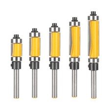 5x Flush Trim Router Bit Set Fit for plywood, compact panels, and acrylic