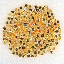 Round Diamond Cut Natural Orange Yellow Sapphire 246pcs 3.10ct 1.3mm Gemstone