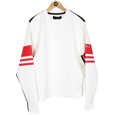 Prada Sweatshirt Pullover weiß und rot ''On Ice'' Polyester