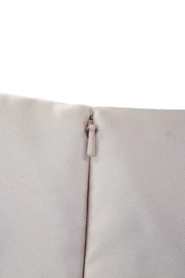 Vestido formal midi con cremallera manga gorra Alfred Sung color champán talla 0 Foto 4 de 4