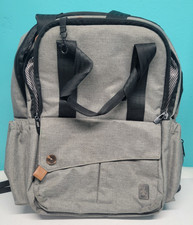 Ferlin Backpack Diaper Bag- Dark Grey/Black Straps