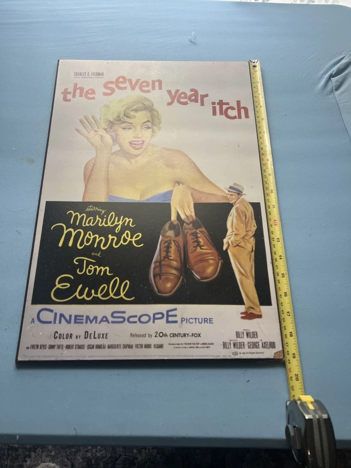 Vintage Marilyn Monroe Wood Wall Art - The Seven Year Itch - Image 2 of 4