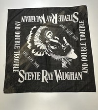 Vintage Stevie Ray Vaughan Double Trouble Live Alive Tour Bandana Black RARE