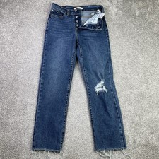 Levi  s Wedgie Jeans Women's 27 Blue Straight High Rise Dark Wash Button Fly