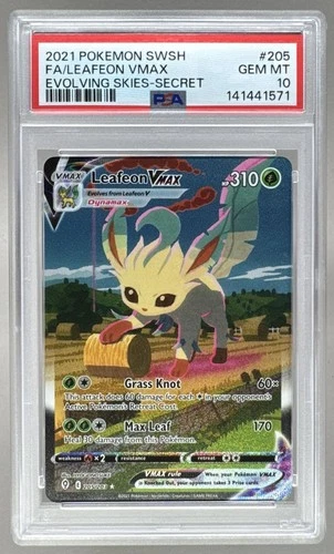 1571 Leafeon VMAX 2021 Pokemon Sword & Shield Evolving Skies #205 PSA 10