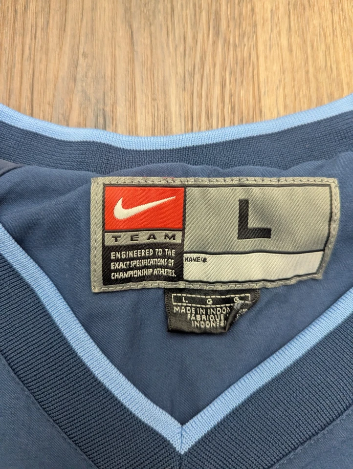 Vtg Nike L North Carolina UNC Tar Heels Pullover Center Swoosh Windbreaker 90s - Image 2 of 4