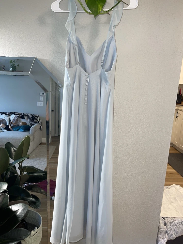 Azazie Everlee Dress In Mist Size A4 Discontinued Style Low Back - Image 2 of 4