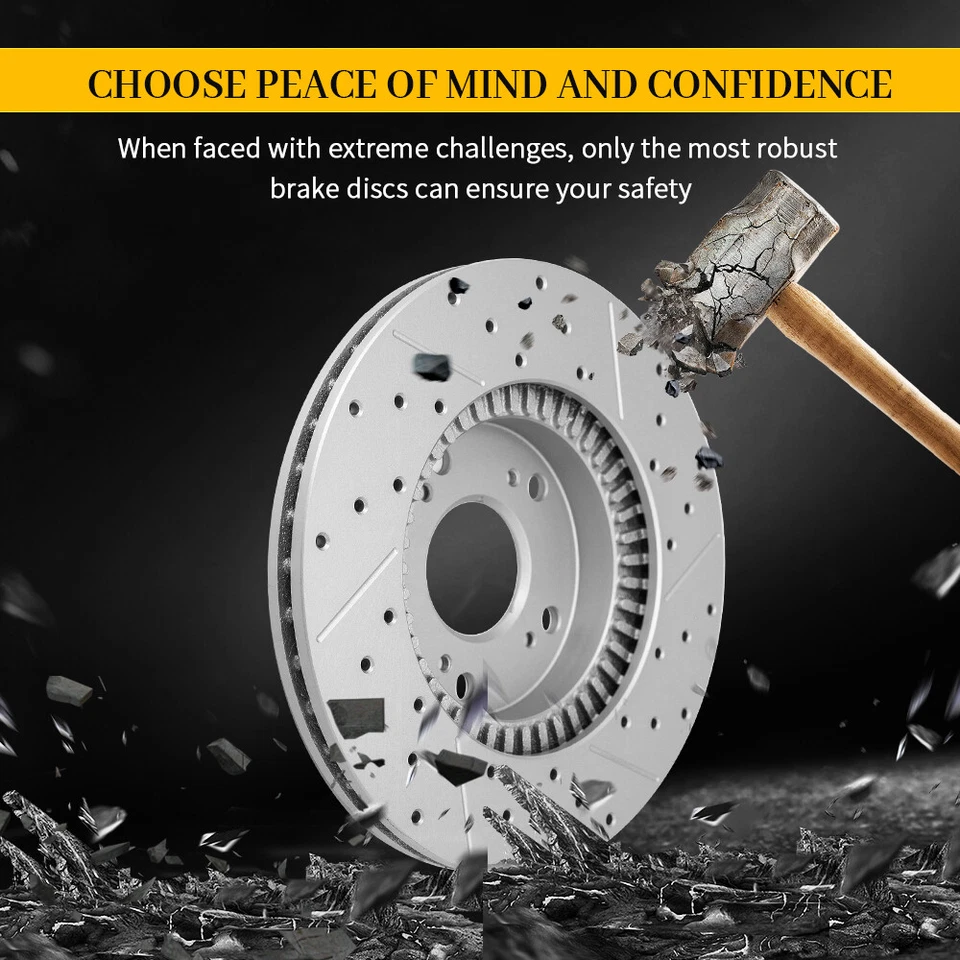 Rotores de freno perforados delanteros y traseros para Toyota Tundra Land Cruiser Lexus LX570 Foto 3 de 4