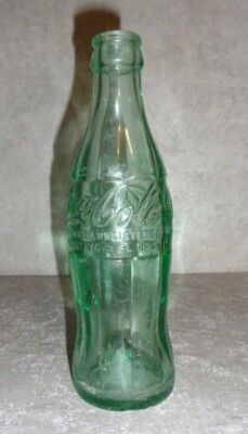 Vintage Green Glass Embossed Coca Cola Bottle 6 oz. Baton Rouge LA.**