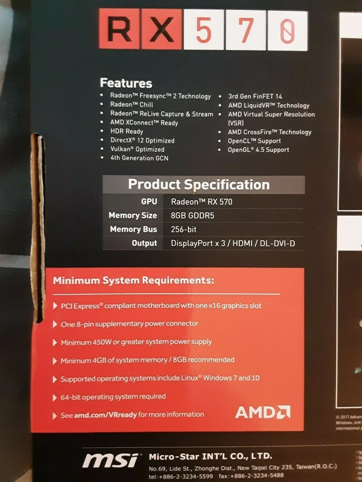 MSI AMD Radeon RX 570 8 GB - Image 4 of 4