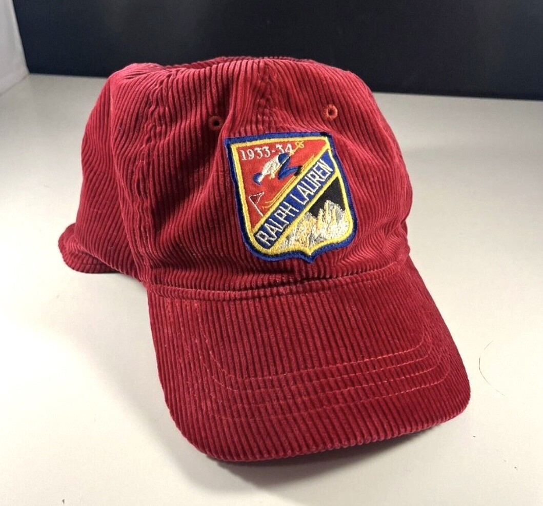 Polo Ralph Lauren Red Corduroy Hat Downhill Ski Suicide  display picture 2