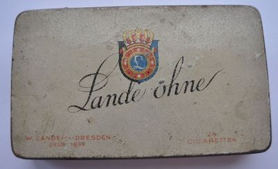 1920s Germany German LANDE OHNE HYGENIC Cigarettes Tobacco Empty Tin Box