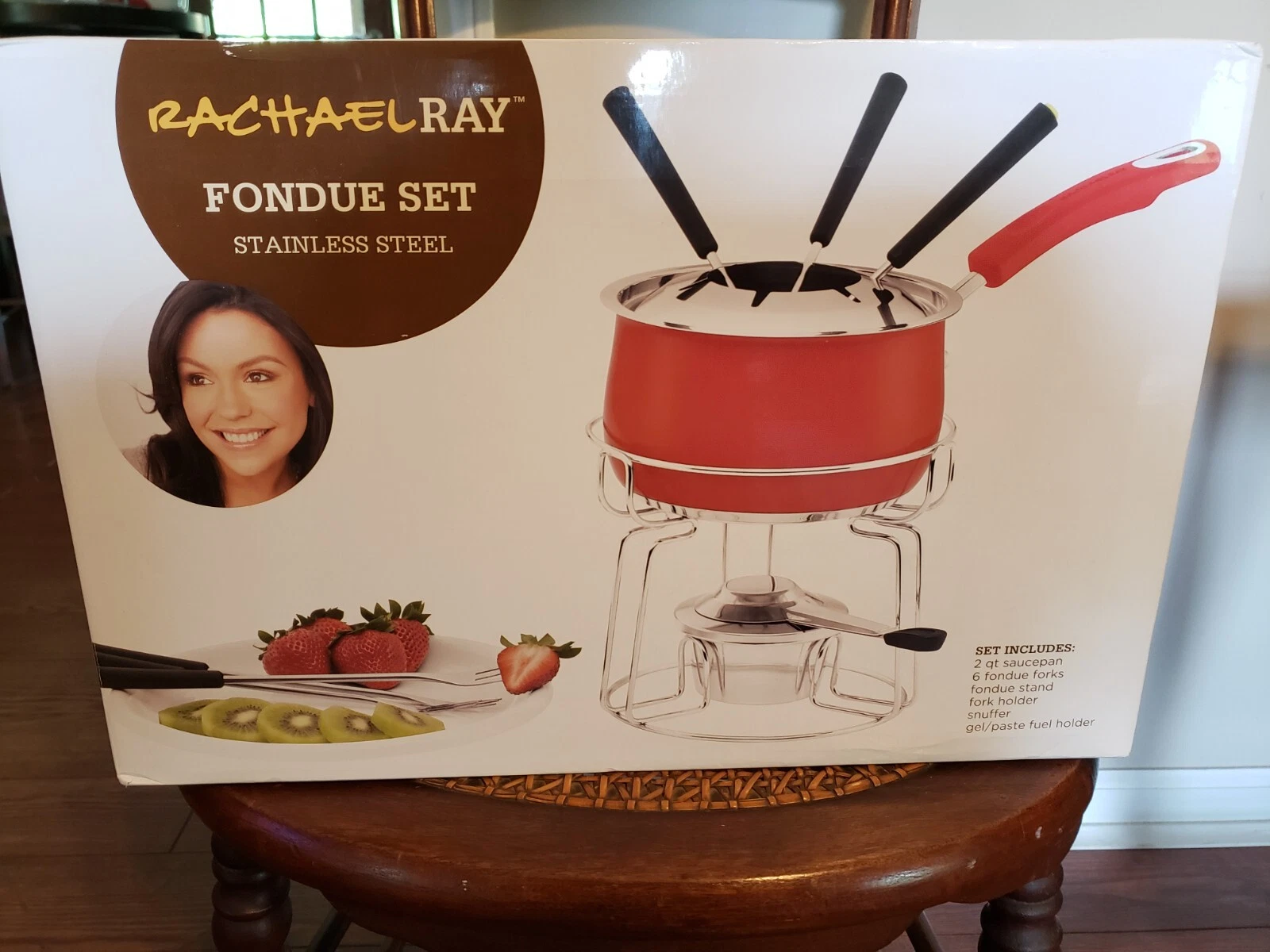 Rachael Ray 2-QT Saucepan Fondue Set- Red Color Model #77539 W/Instructions/Use