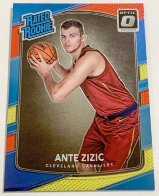 2017-18 Panini Donruss Optic Ante Zizic Rated Rookie Red Yellow Prizm #186 Cavs