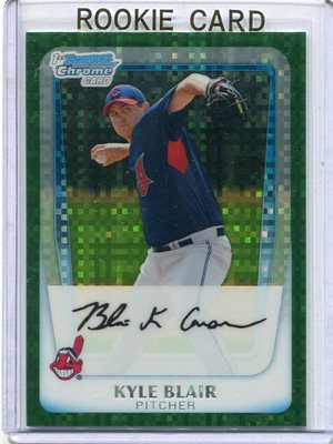 2011 Bowman Chrome X Factor Card Kyle Blair ROOKIE Cleveland Indians MT # BCP114