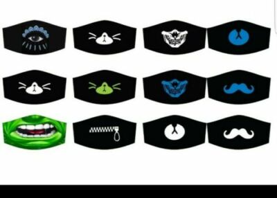 100% BAUMWOLLE GESICHTSMASKEN 100 MAL Waschbar Wasserabweisend Wiederverwendbar MASKEN