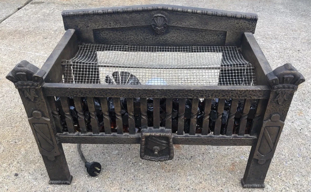 VINTAGE CAST IRON MARKS FIREPLACE INSERT COMPLETE W/GLASS COALS LIGHTING  EFFECTS | eBay
