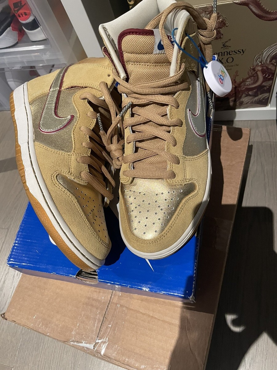 Nike SB Dunk High Thai Temple Men Sz Eric Koston Gold 2010