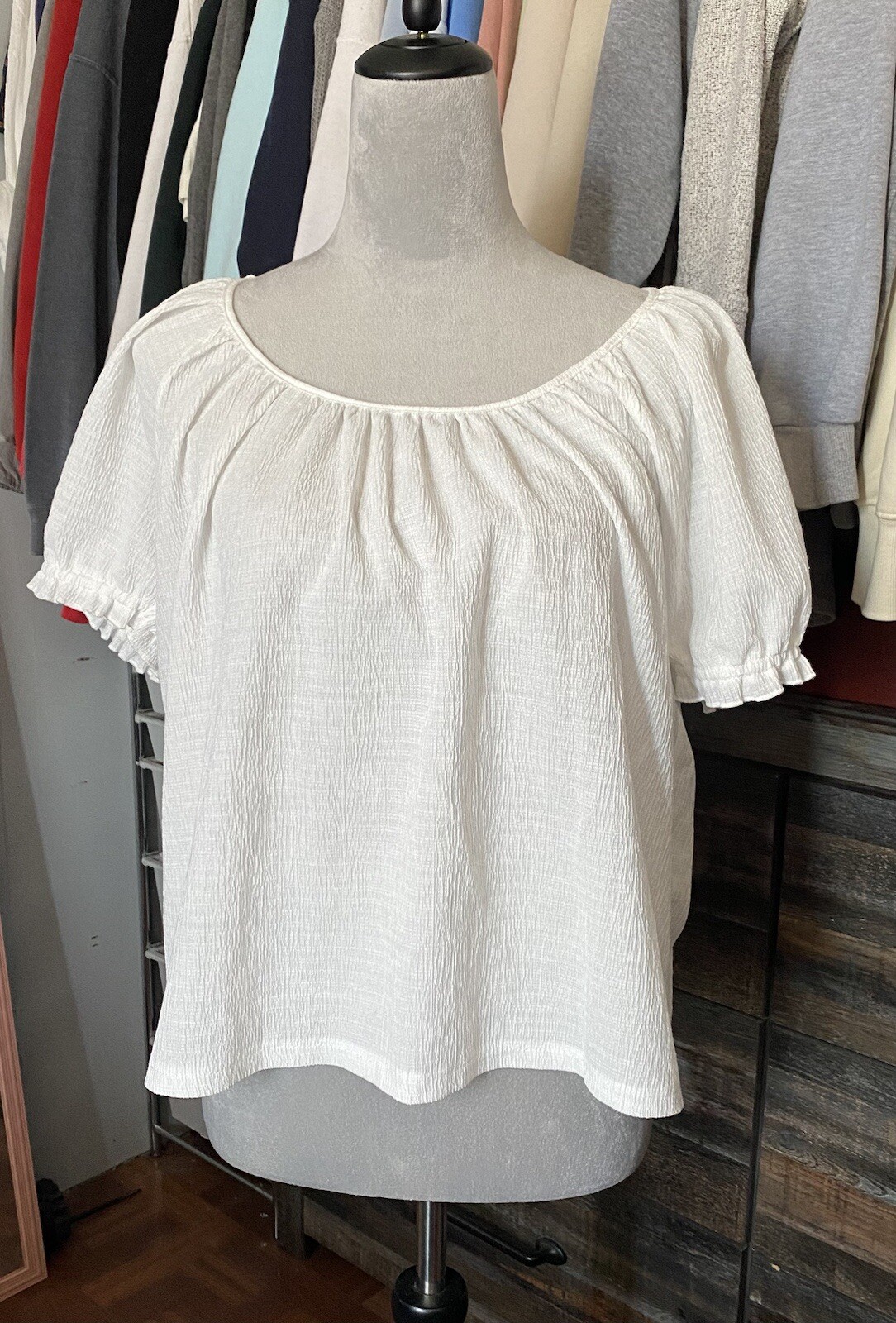 madewell texture and thread peasant top