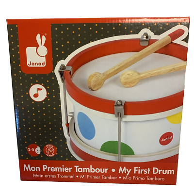JANOD WOODEN MY FIRST CONFETTI DRUM BRAND NEW IN BOX GREAT GIFT 2Y+