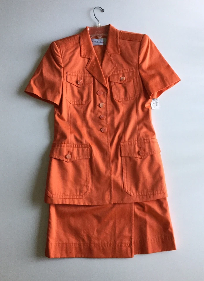 Loius Feraud 2 изделия костюм с ремнем оранжевый новый с Ярлыками Sz6 сделано в Италии - Изображение 2 из 4