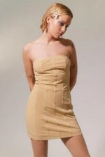 Urban Outfitters UO Bari Corset Mini Dress Tan (Size XL) NEW W TAG