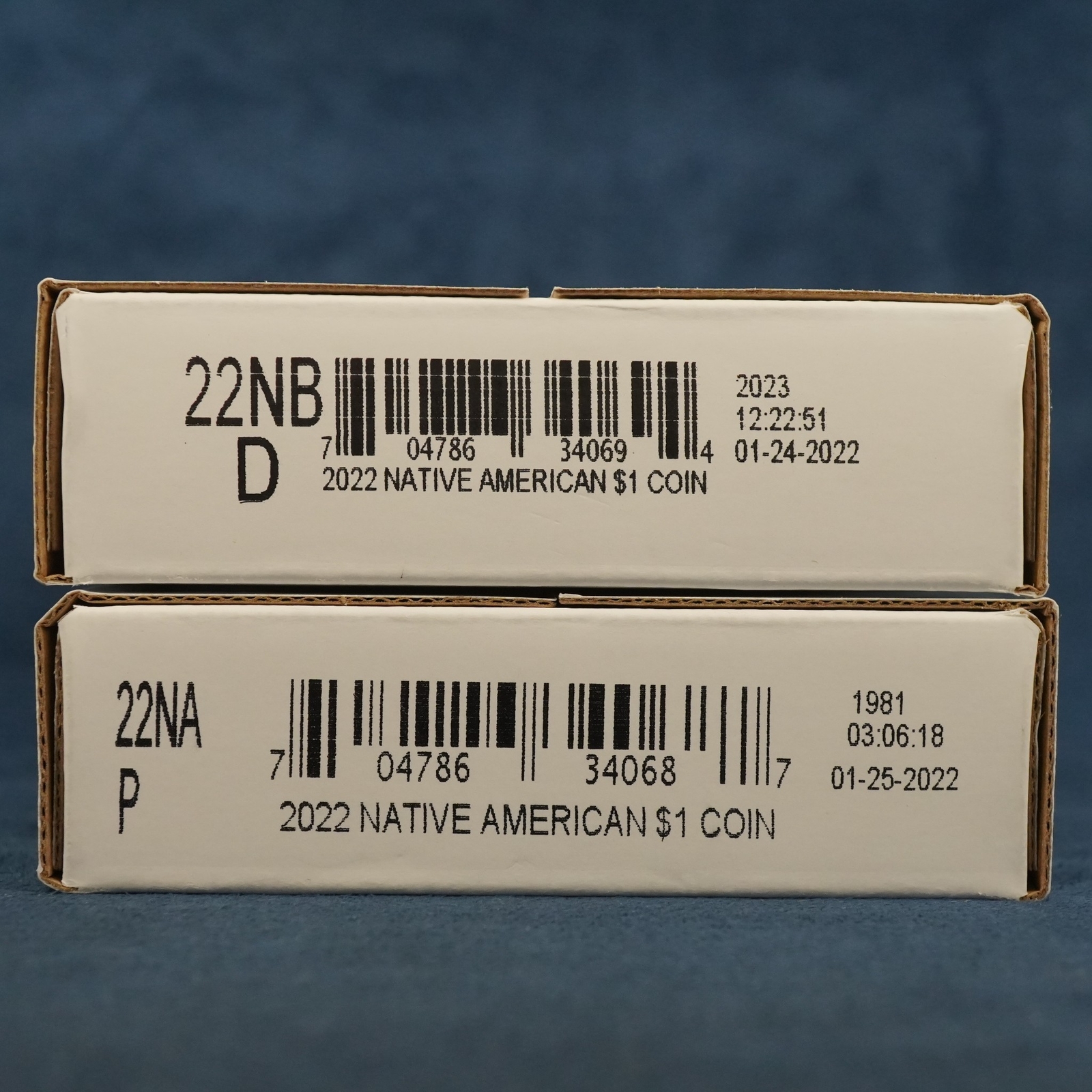2022-PD Native American $1 Coin Rolls, UNC Sealed OGP, 22NA/22NB - Free Ship USA