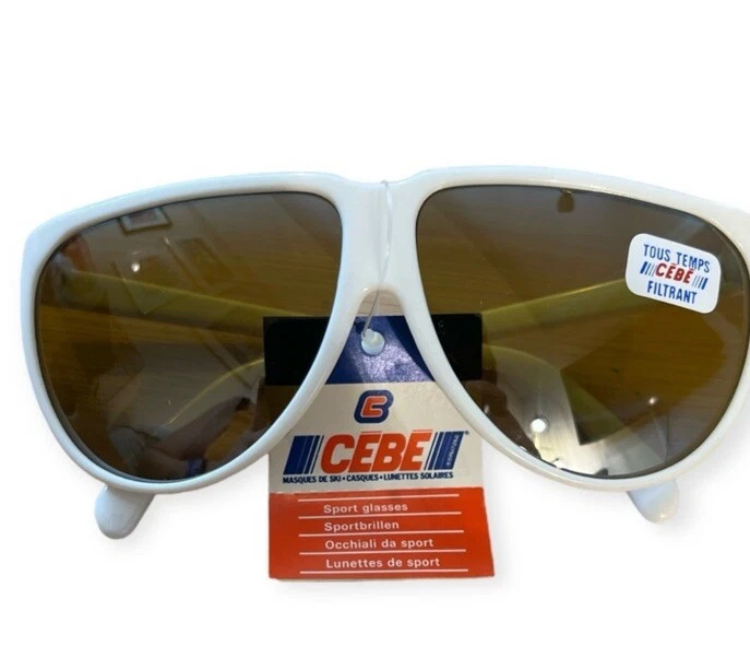 Gafas de sol vintage CEBE blancas, estilo aviador, existencias muertas, hechas en Francia, unisex Foto 4 de 4