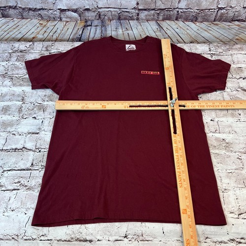 Reef Men's Burgundy Short Sleeve Double Sided Graphic Print Tee T-Shirt Large - Picture 3 of 6