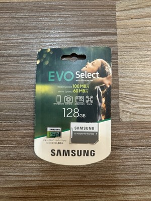 SAMSUNG: EVO Select 128GB MicroSDXC UHS-I U3 100MB/s Full HD4K UHD  (MB-ME128HA)