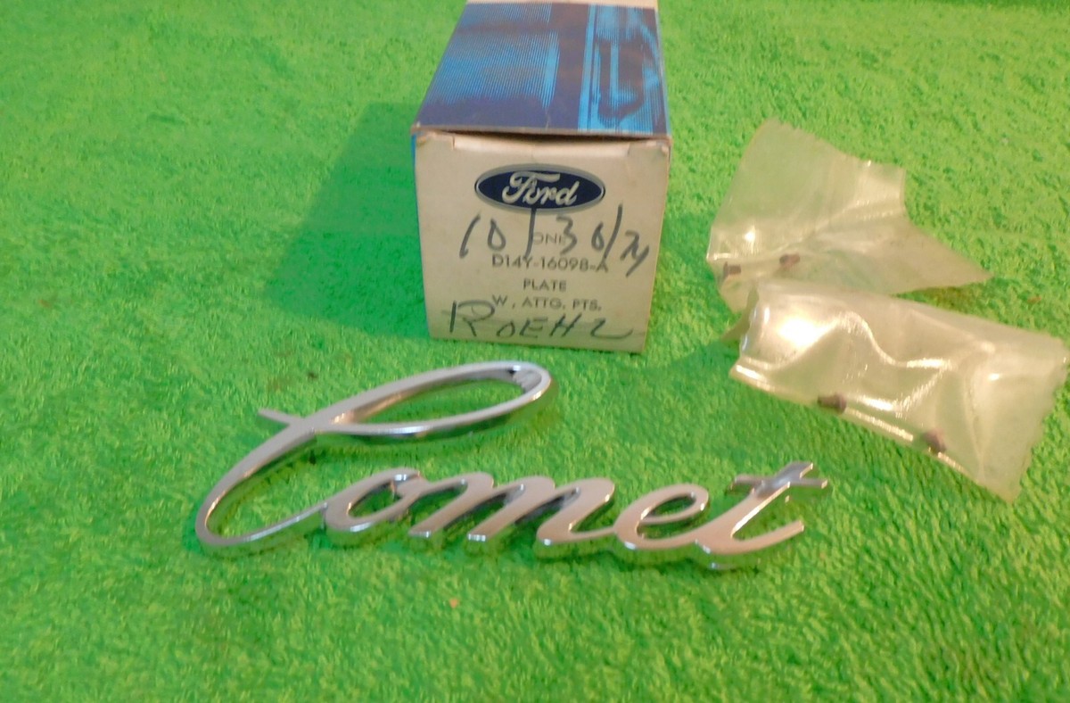 1971 1972 Mercury Comet NOS FRONT FENDER 'COMET' EMBLEM NAME PLATE