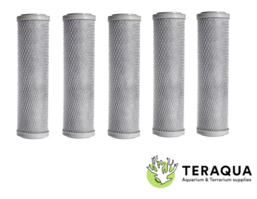 AQUATI 5x Activated Carbon Block Water Filter Replacement Cartridge Standard 10" Size