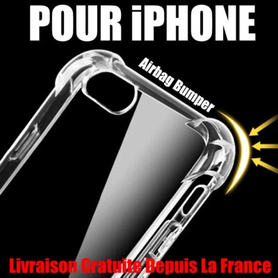 Housse Antichoc Bumper Coque pour iPhone 14 13 12 Pro Max 12 11 Pro Max XR 8 7 6