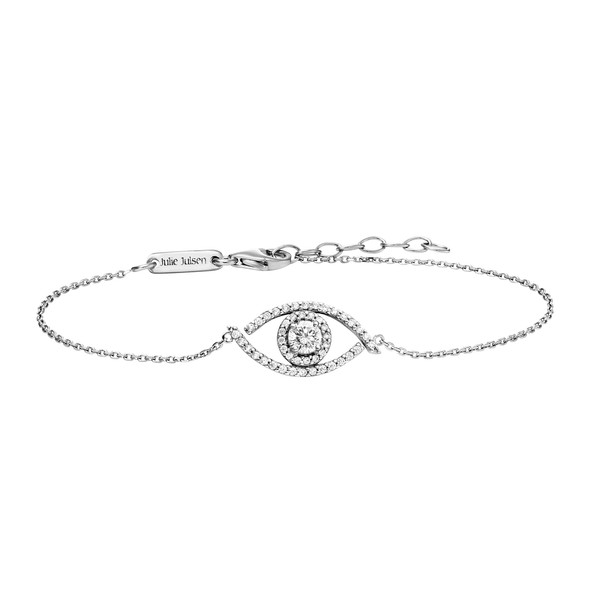 Julie Julsen Armband 925/- Sterling Silber Rhodiniert Auge Mit 47 Zirkonia Weiß-image