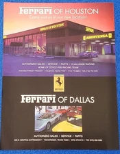 1998 FERRARI OF HOUSTON & DALLAS CAR DEALERSHIPS / SHOWROOMS ORIGINAL PRINT AD